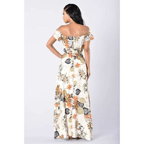 Fashion Nova Hot Tropic Print Off Shoulder Overlay Romper Size S - Picture 2 of 8